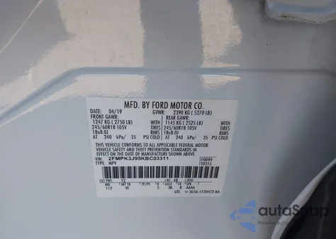 2019 Ford Edge Sel from USA, damaged, VIN 2FMPK3J95KBC03311